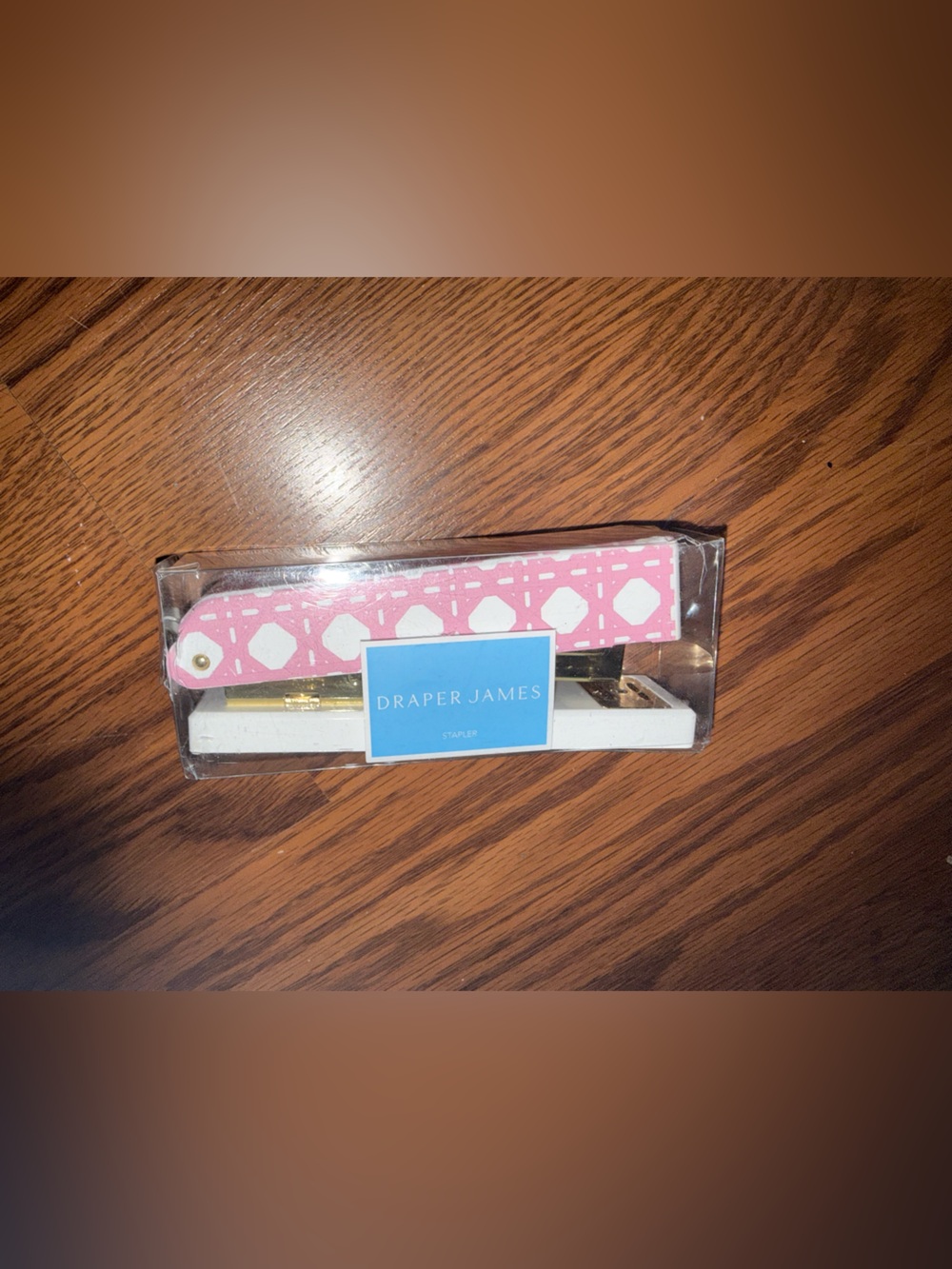 Draper James Pink Gold Geometric Stapler NEW